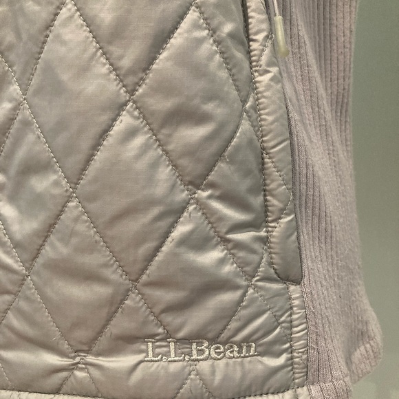 LL Bean Classic Zip Front Lightly Quilted Vest Silver Gray Women’s Petite Small - Picture 6 of 12